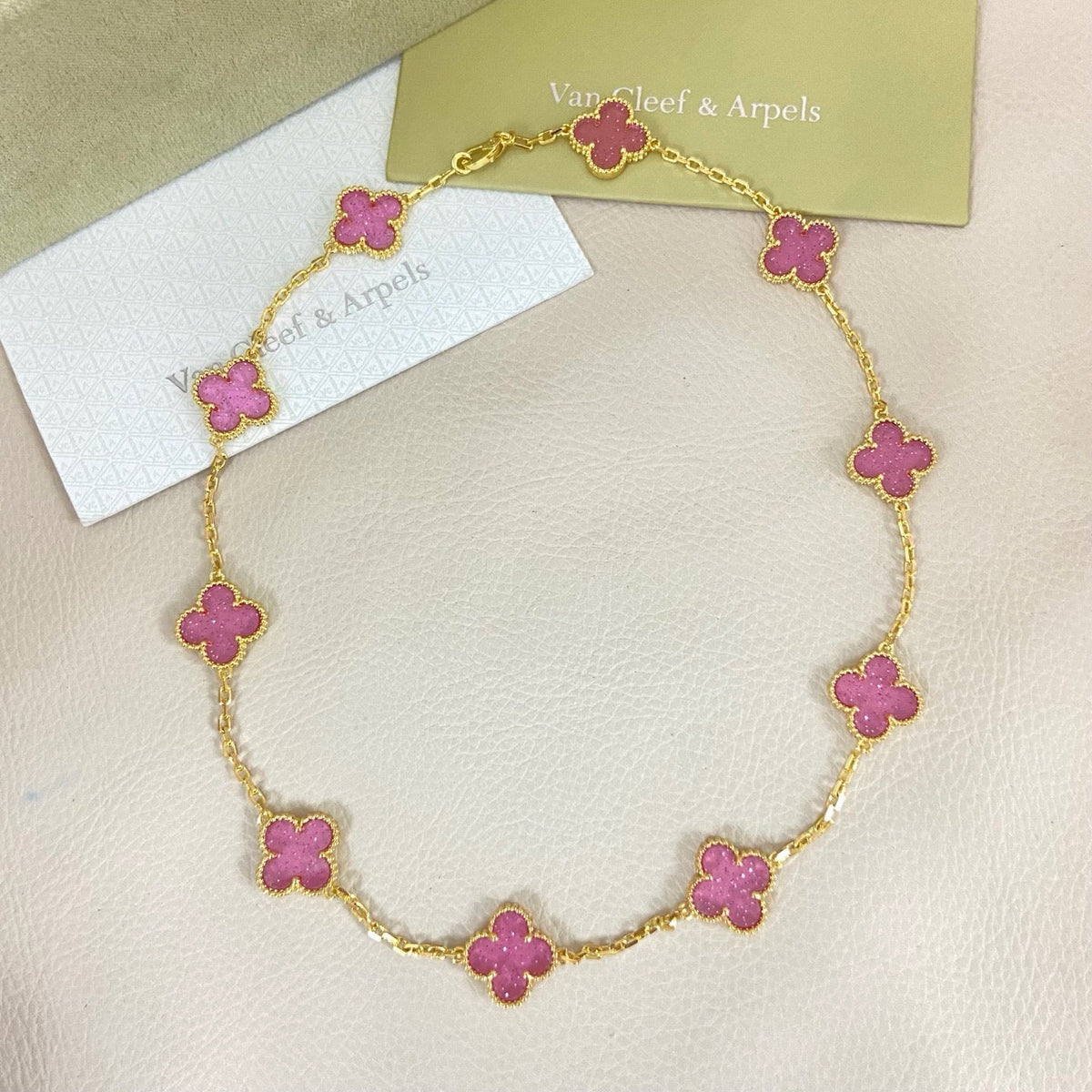 [Regal Gem Jewelry]CLOVER 10 MOTIFS  NEW BUBBLE PINK ENAMEL