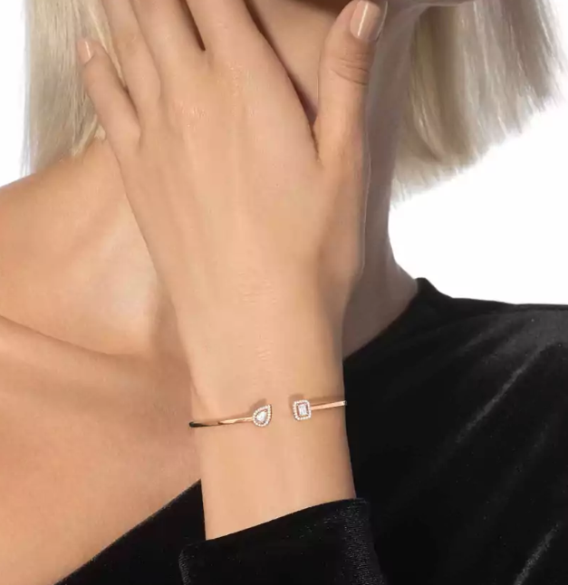[Regal Gem]M Delicate Double-Diamond Bracelet