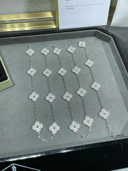 [Regal Gem]CLOVER 20 MOTIFS FULL-DIAMOND NECKLACE