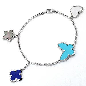 [Regal Gem]LUCKY SPRING SILVER BRACELET 4 MOTIF