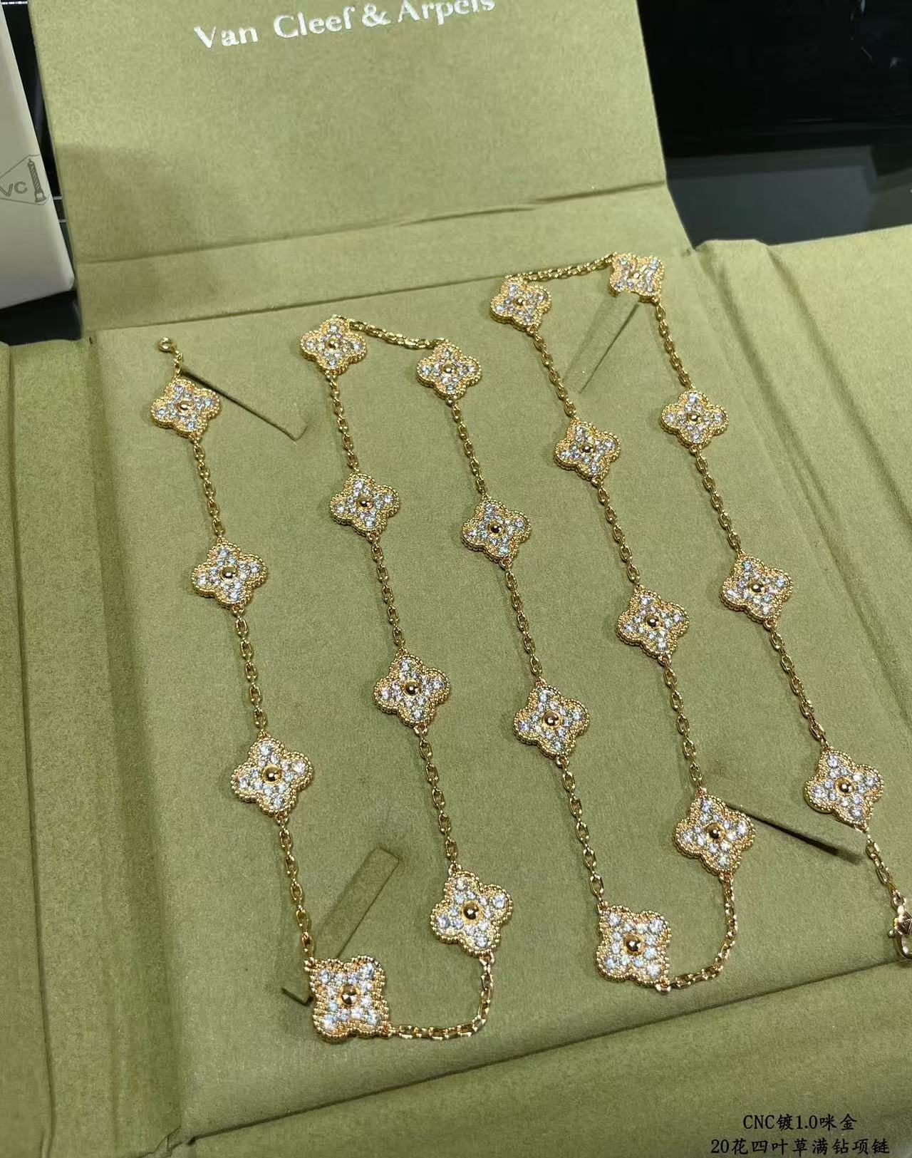 [Regal Gem]CLOVER 20 MOTIFS FULL-DIAMOND NECKLACE