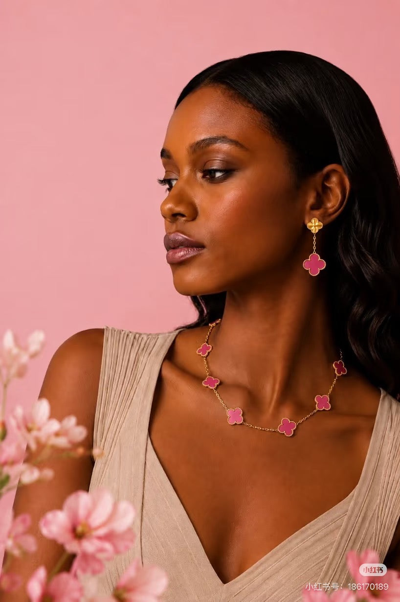[Regal Gem]2026 NEW CLOVER 2 MOTIF  BUBBLE PINK ENAMEL