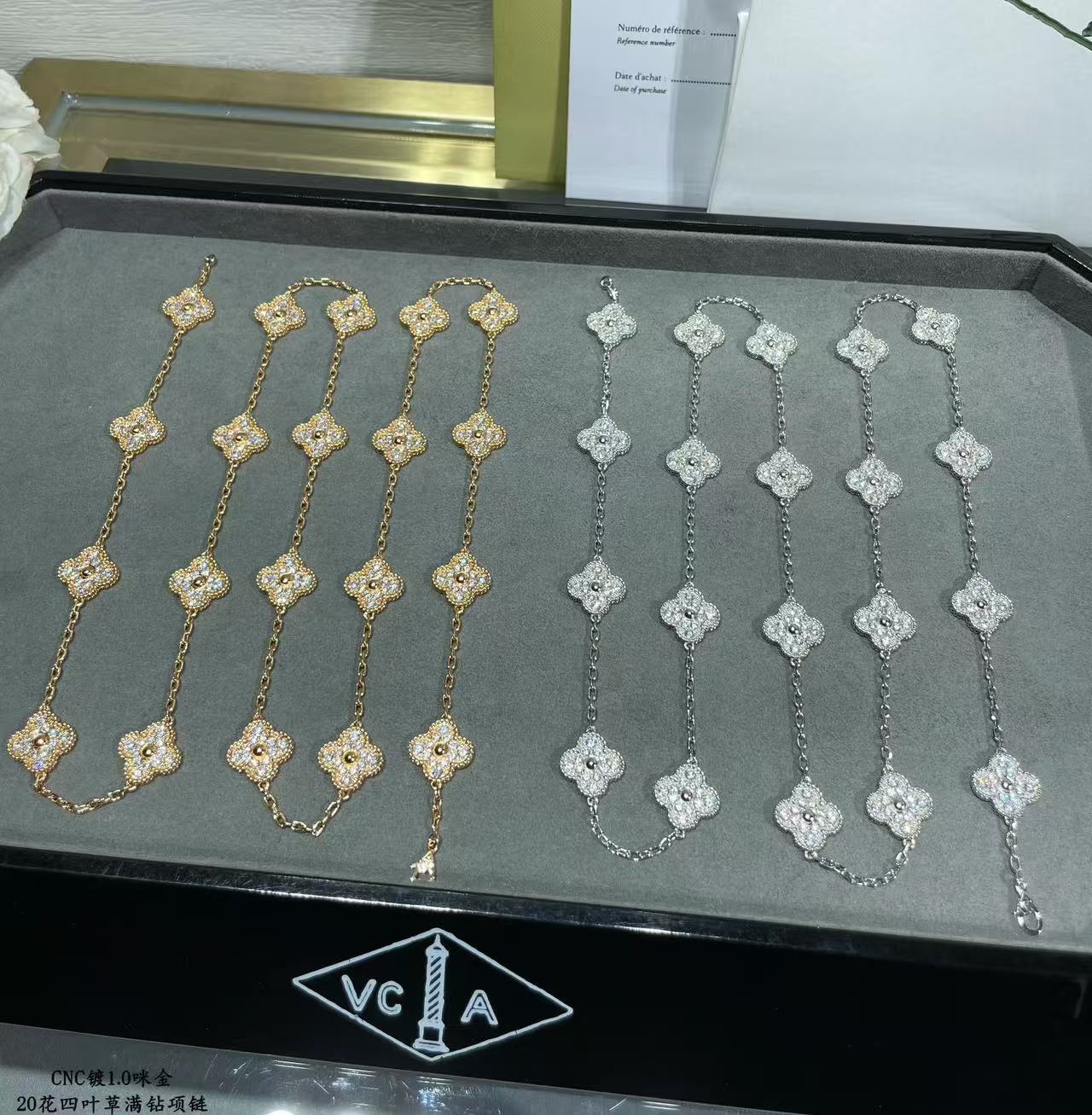 [Regal Gem]CLOVER 20 MOTIFS FULL-DIAMOND NECKLACE