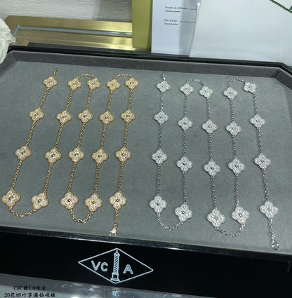 [Regal Gem]CLOVER 20 MOTIFS FULL-DIAMOND NECKLACE