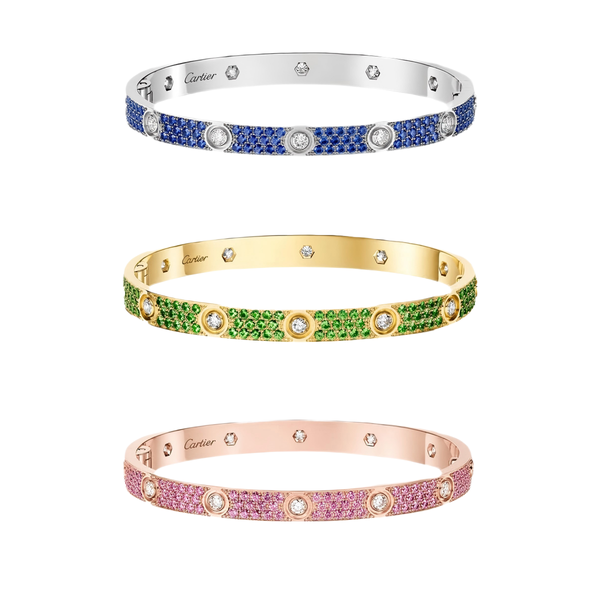 [Regal Gem]2026 PAVE GEMSTONE LOVE BRACELET 6.1MM 10 DIAMONDS