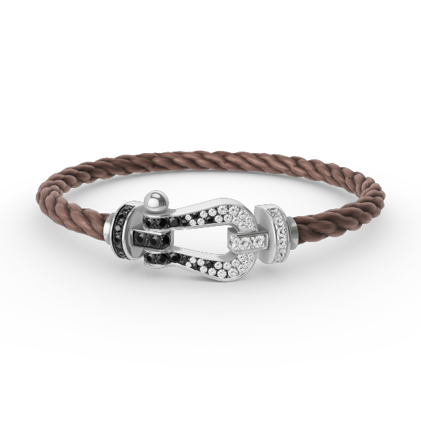 [Regal Gem]FORCE LARGE HORSESHOE BLACK WHITE DIAMOND BRACELET SILVER