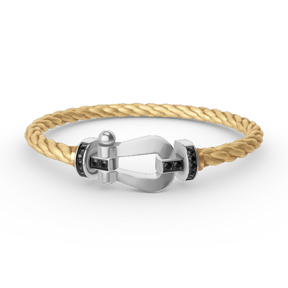 [Regal Gem]FORCE LARGE HORSESHOE BLACK DIAMOND BRACELET SILVER