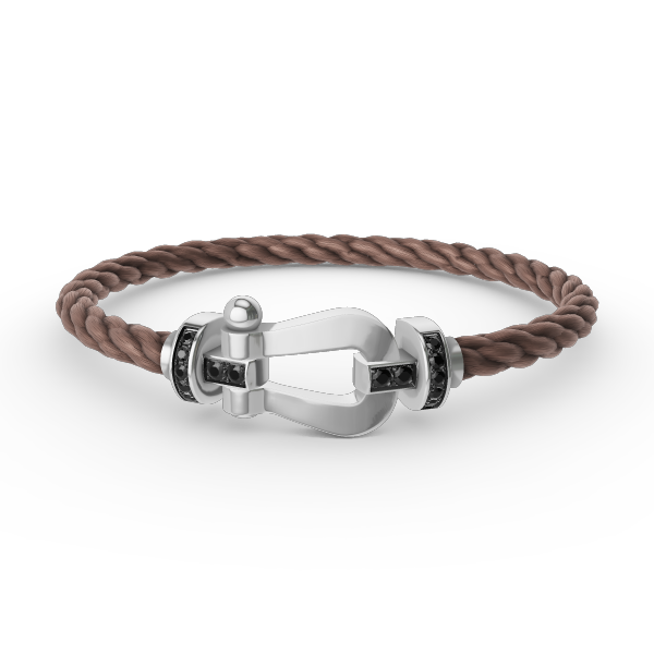 [Regal Gem]FORCE LARGE HORSESHOE BLACK DIAMOND BRACELET SILVER