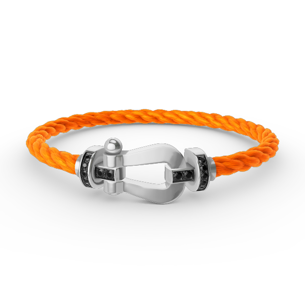 [Regal Gem]FORCE LARGE HORSESHOE BLACK DIAMOND BRACELET SILVER