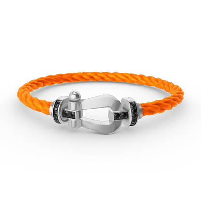 [Regal Gem]FORCE LARGE HORSESHOE BLACK DIAMOND BRACELET SILVER