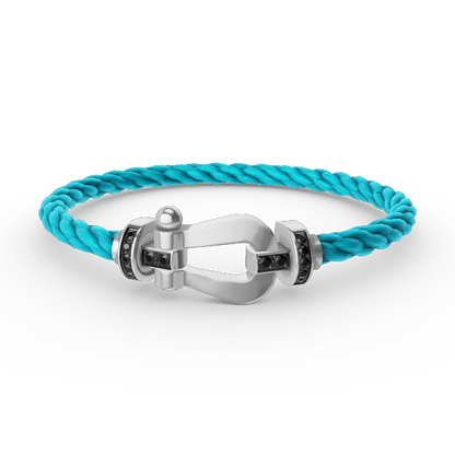 [Regal Gem]FORCE LARGE HORSESHOE BLACK DIAMOND BRACELET SILVER