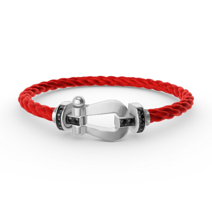 [Regal Gem]FORCE LARGE HORSESHOE BLACK DIAMOND BRACELET SILVER