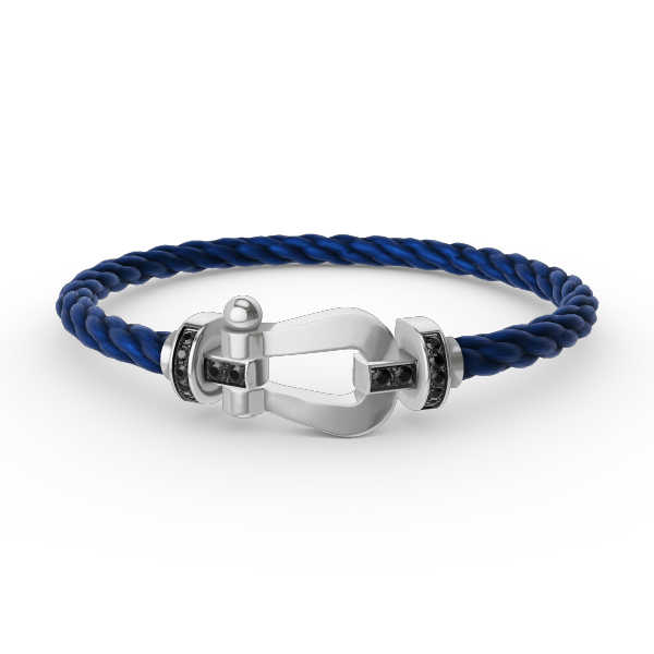 [Regal Gem]FORCE LARGE HORSESHOE BLACK DIAMOND BRACELET SILVER