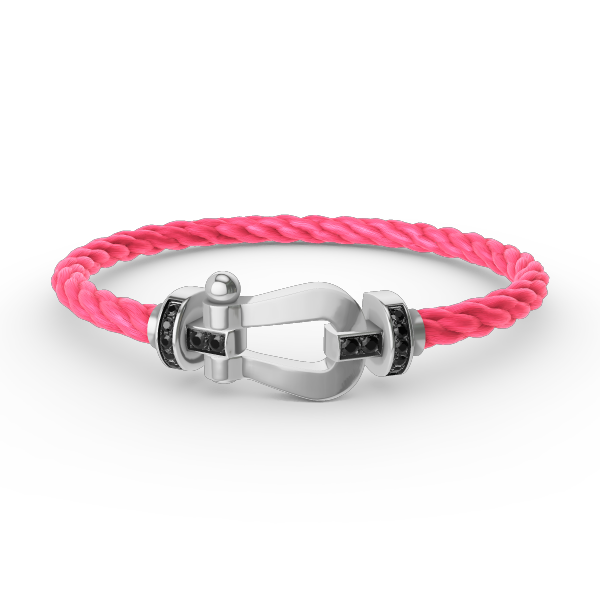 [Regal Gem]FORCE LARGE HORSESHOE BLACK DIAMOND BRACELET SILVER