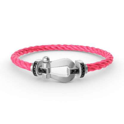 [Regal Gem]FORCE LARGE HORSESHOE BLACK DIAMOND BRACELET SILVER