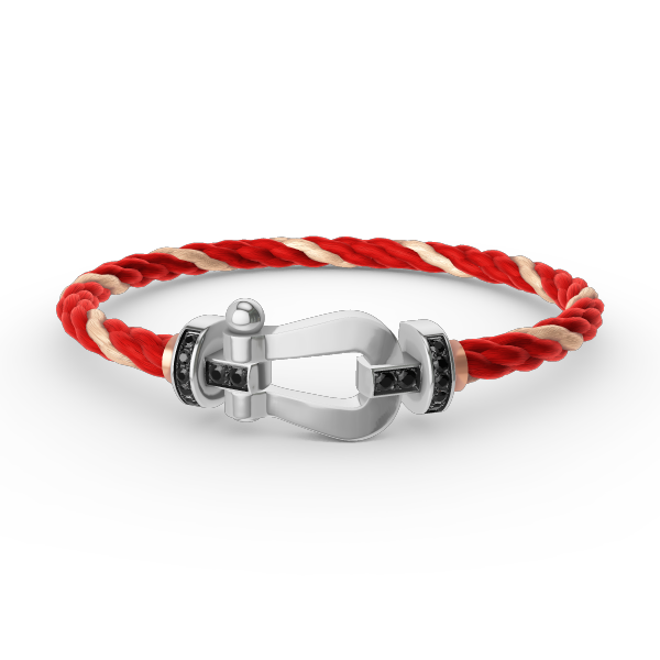 [Regal Gem]FORCE LARGE HORSESHOE BLACK DIAMOND BRACELET SILVER