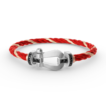 [Regal Gem]FORCE LARGE HORSESHOE BLACK DIAMOND BRACELET SILVER