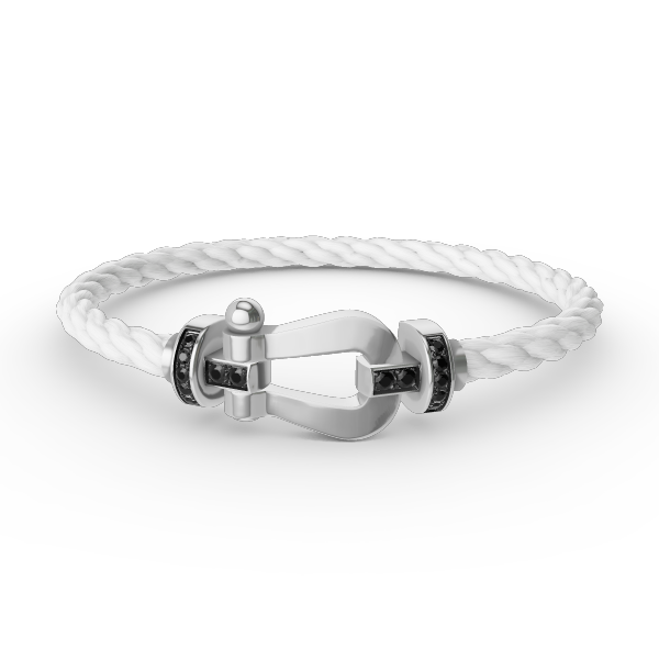 [Regal Gem]FORCE LARGE HORSESHOE BLACK DIAMOND BRACELET SILVER
