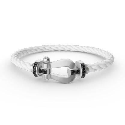 [Regal Gem]FORCE LARGE HORSESHOE BLACK DIAMOND BRACELET SILVER