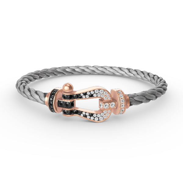 [Regal Gem]FORCE LARGE HORSESHOE BLACK WHITE DIAMOND BRACELET Regal Gem GOLD