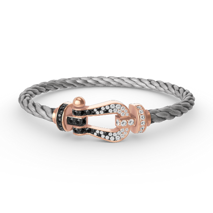 [Regal Gem]FORCE LARGE HORSESHOE BLACK WHITE DIAMOND BRACELET Regal Gem GOLD