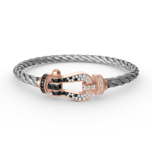 [Regal Gem]FORCE LARGE HORSESHOE BLACK WHITE DIAMOND BRACELET Regal Gem GOLD