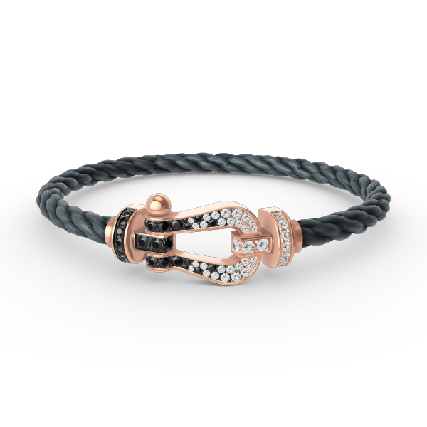 [Regal Gem]FORCE LARGE HORSESHOE BLACK WHITE DIAMOND BRACELET Regal Gem GOLD