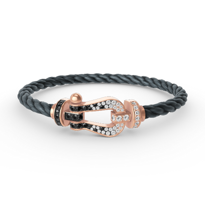 [Regal Gem]FORCE LARGE HORSESHOE BLACK WHITE DIAMOND BRACELET Regal Gem GOLD