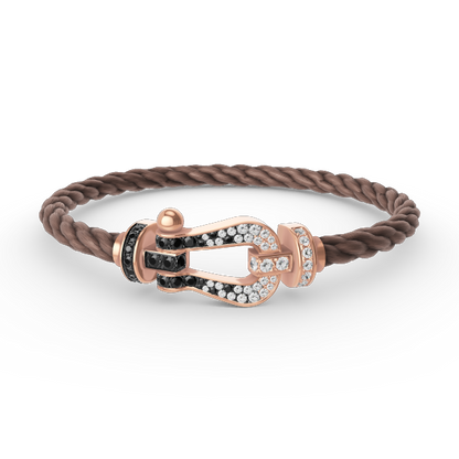 [Regal Gem]FORCE LARGE HORSESHOE BLACK WHITE DIAMOND BRACELET Regal Gem GOLD