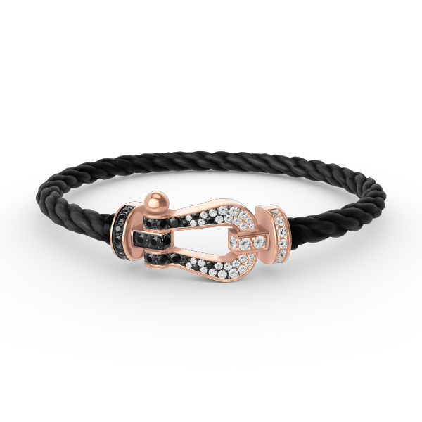 [Regal Gem]FORCE LARGE HORSESHOE BLACK WHITE DIAMOND BRACELET Regal Gem GOLD