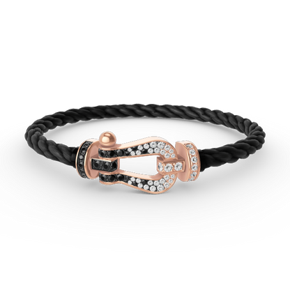 [Regal Gem]FORCE LARGE HORSESHOE BLACK WHITE DIAMOND BRACELET Regal Gem GOLD