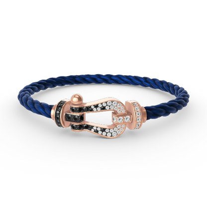 [Regal Gem]FORCE LARGE HORSESHOE BLACK WHITE DIAMOND BRACELET Regal Gem GOLD