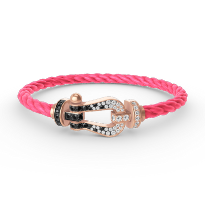 [Regal Gem]FORCE LARGE HORSESHOE BLACK WHITE DIAMOND BRACELET Regal Gem GOLD