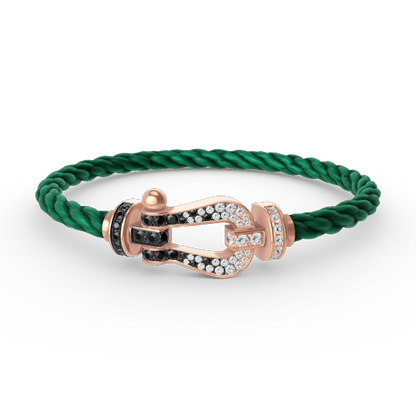 [Regal Gem]FORCE LARGE HORSESHOE BLACK WHITE DIAMOND BRACELET Regal Gem GOLD