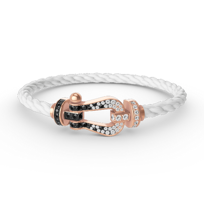 [Regal Gem]FORCE LARGE HORSESHOE BLACK WHITE DIAMOND BRACELET Regal Gem GOLD