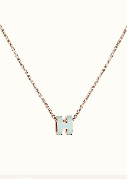 [Regal Gem]POP H LIGHT BLUE NECKLACE