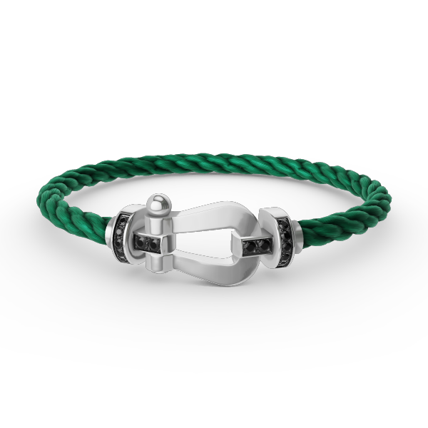 [Regal Gem]FORCE LARGE HORSESHOE BLACK DIAMOND BRACELET SILVER
