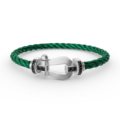 [Regal Gem]FORCE LARGE HORSESHOE BLACK DIAMOND BRACELET SILVER