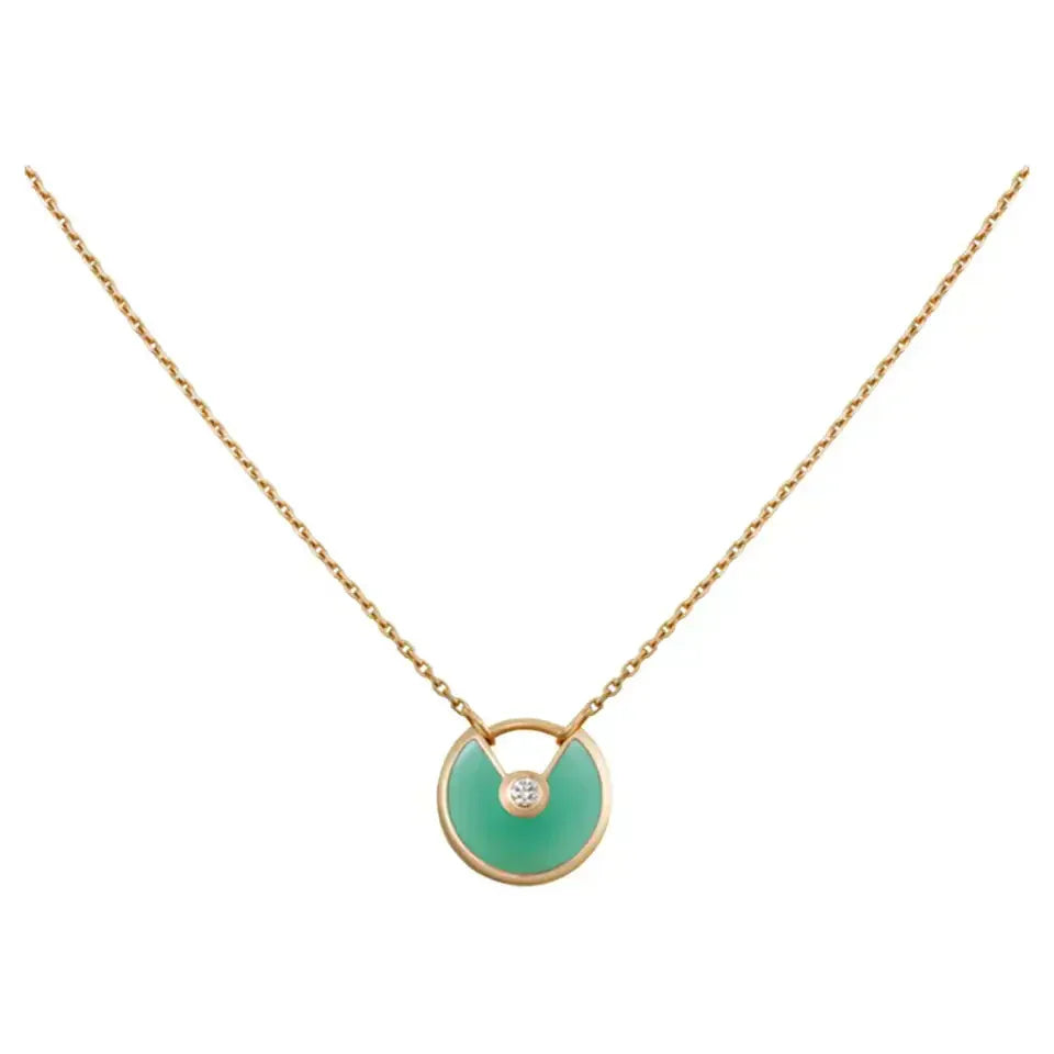 [Regal Gem]AMULETTE GOLD MALACHITE NECKLACE