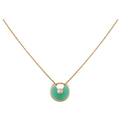 [Regal Gem]AMULETTE GOLD MALACHITE NECKLACE