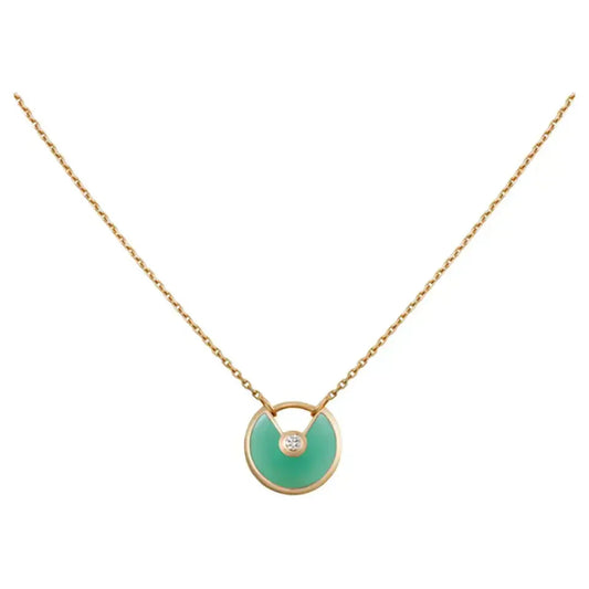 [Regal Gem]AMULETTE GOLD MALACHITE NECKLACE