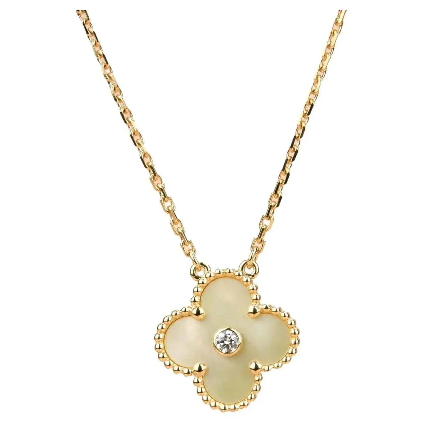 [Regal Gem]CLOVER 15MM DIAMOND GOLD MOTHER OF PEARL NECKLACE