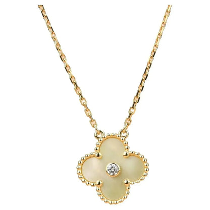 [Regal Gem]CLOVER 15MM DIAMOND GOLD MOTHER OF PEARL NECKLACE