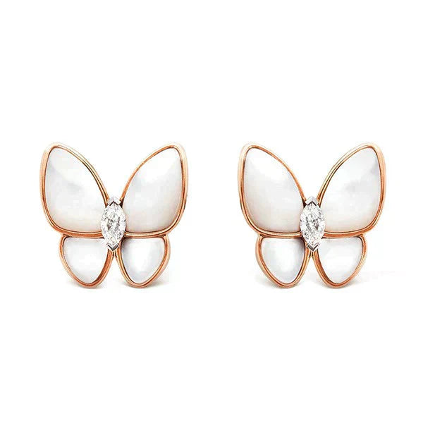 [Regal Gem]BUTTERFLY MOP DIAMOND EARRINGS