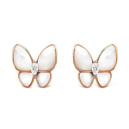 [Regal Gem]BUTTERFLY MOP DIAMOND EARRINGS