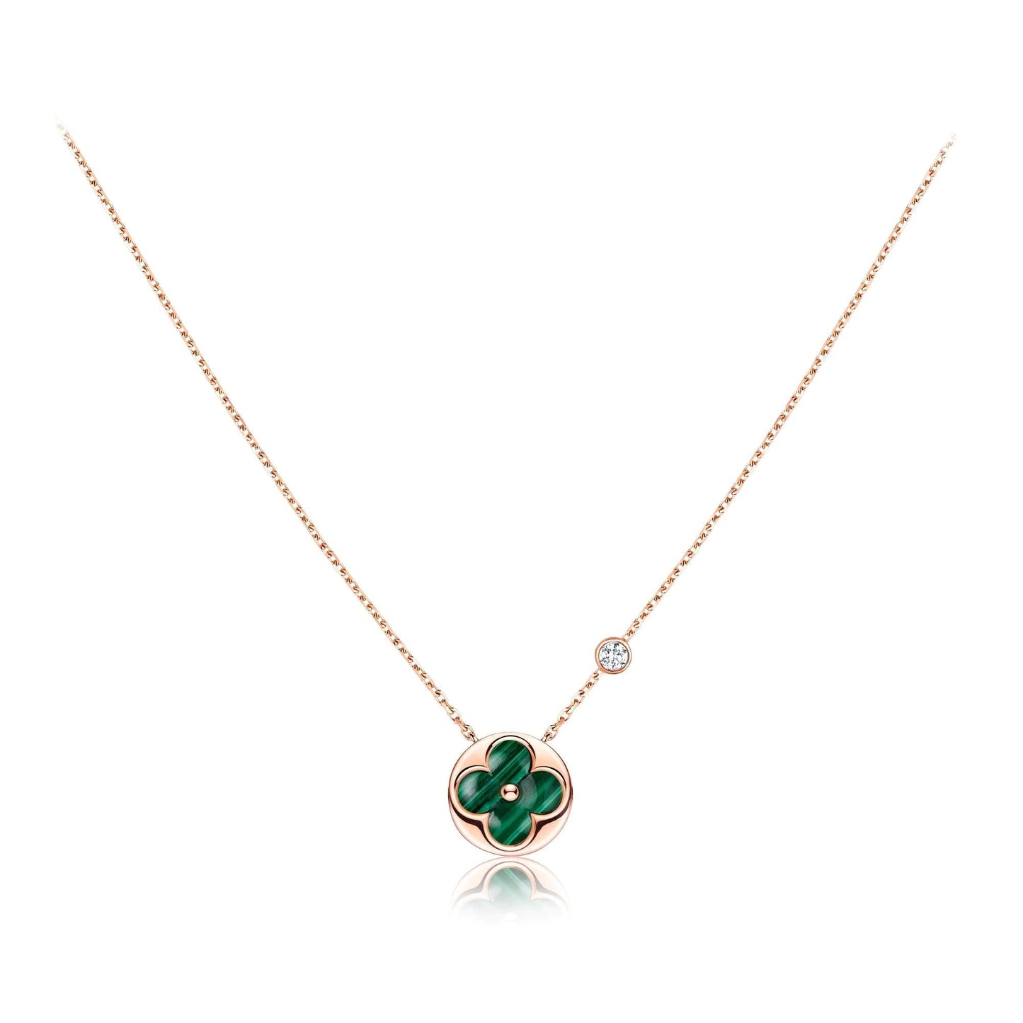 [Regal Gem]SUN PEDANT PINK GOLD 1 DIAMOND NECKLACE