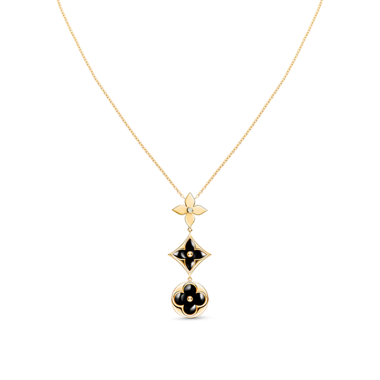 [Regal Gem]STAR AND SUN ONYX PINK GOLD NECKLACE