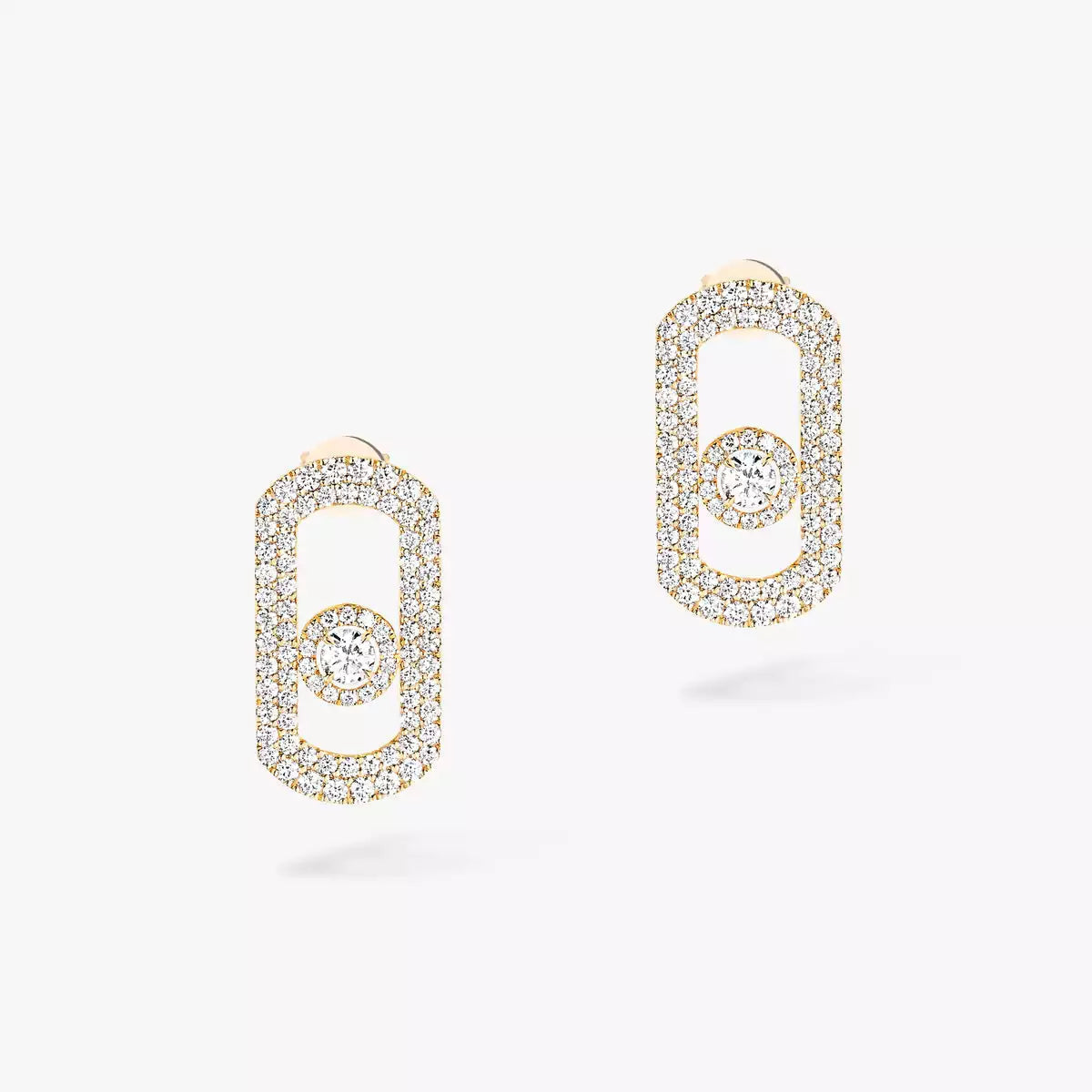 [Regal Gem]So Move Pave_-Set Diamond Earrings in Silver