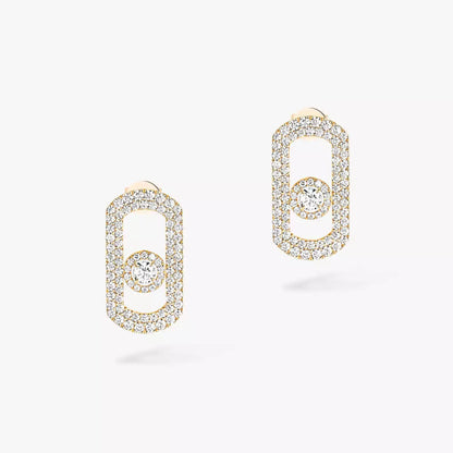 [Regal Gem]So Move Pave_-Set Diamond Earrings in Silver
