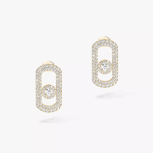 [Regal Gem]So Move Pave_-Set Diamond Earrings in Silver